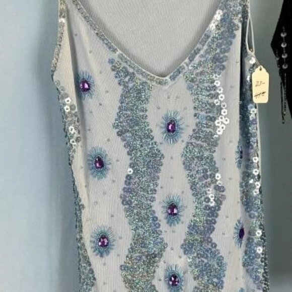 Moon Collection Tops - BOGO Embellished Sequined HAND Beaded Stretch Tank Camisole top One sz fits most